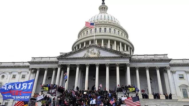 Mob of Trump supporters outside the Capitol building on Wednesday.