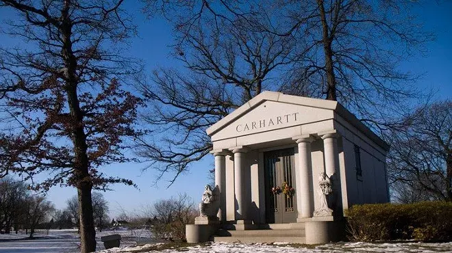 Carhartt Mausoleum at Woodmere Cemetery.