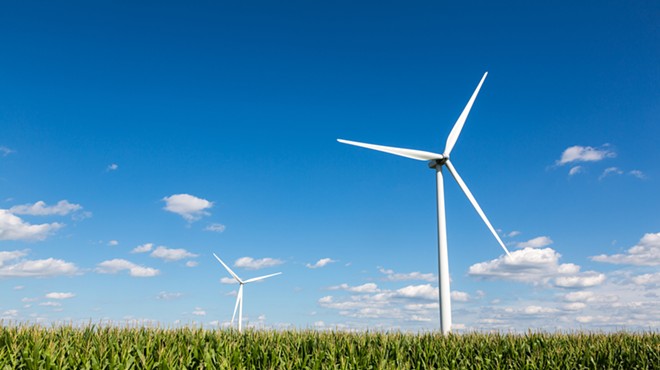 A wind farm in Michigan.