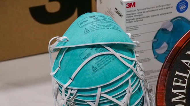 Counterfeit 3M N95 masks seized earlier this year.