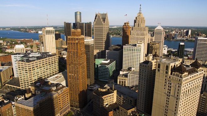 Downtown Detroit from the top of Book Tower.