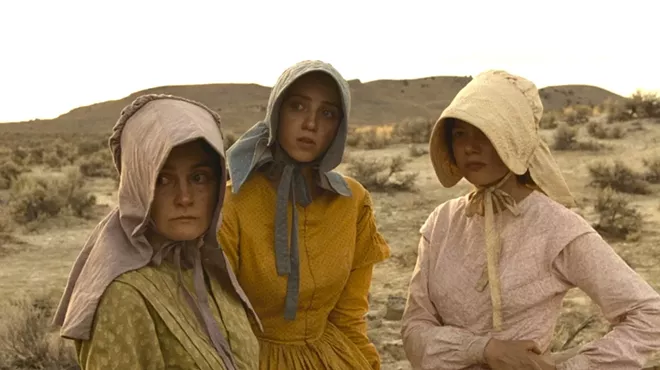 Shirley Henderson, Zoe Kazan, and Michelle Williams in Meek’s Cutoff.