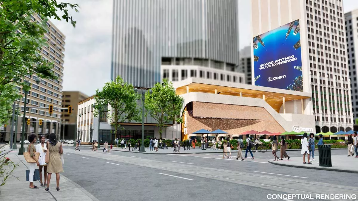 Image: A rendering of the new Cosm venue planned for Detroit.