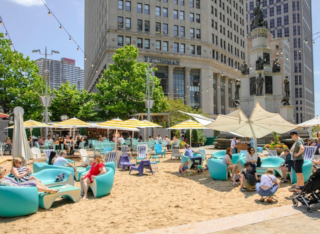 BrisaBar
800 Woodward Ave., Detroit; brisabar.com
This seasonal beach-themed bar returned in May, transforming Detroit’s Campus Martius Park into a tropical getaway (complete with sand) where guests can enjoy lunch, dinner, and island-inspired cocktails. It’ll remain open through September, weather permitting.