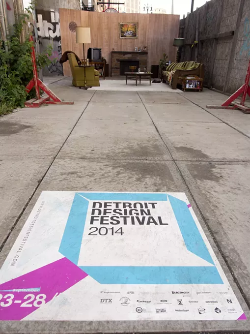 Skidmore Studios constructed an art installation during the Detroit Design Festival to highlight the decay of the Wurlitzer Building - Courtesy of Skidmore Studios