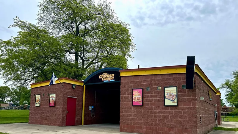 The Chicken Coupe moved into an old concession stand on Belle Isle, not the bathrooms, as wild social media posts have claimed.