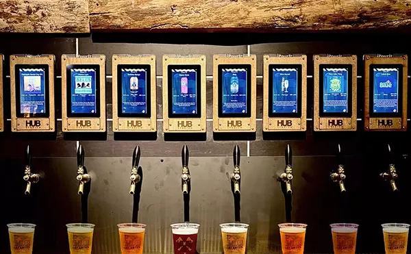 The self-pour beer wall at The HUB Stadium in Novi.