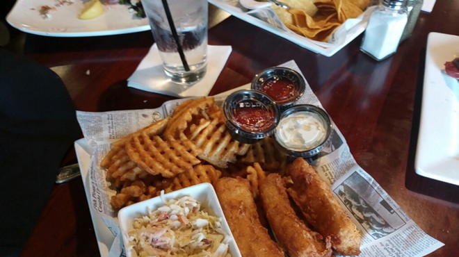 On the menu at Dearborn’s Oakwood Grill: a pub-respectable platter of fish and chips.