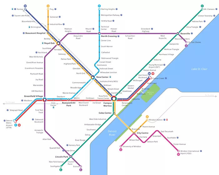 One of many fictional metro Detroit public transit maps that has generated interest over the years. (Source: Wikimedia Commons) - Courtesy photo.