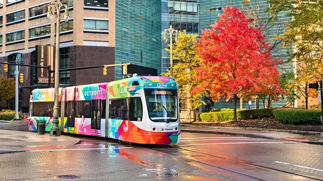 Construction of Detroit’s QLine streetcar began in 2014.