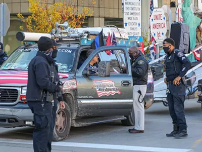 Image: Owner of 'Trump Unity Bridge,' a roving shrine to Trump, arrested in Detroit for riding dirty