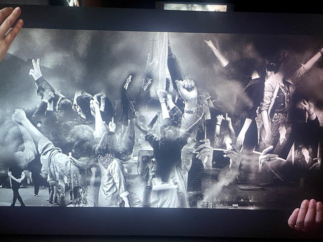 Parisa Ghaderi’s “For dancing in the streets” uses found images of protests in Iran and video footage.