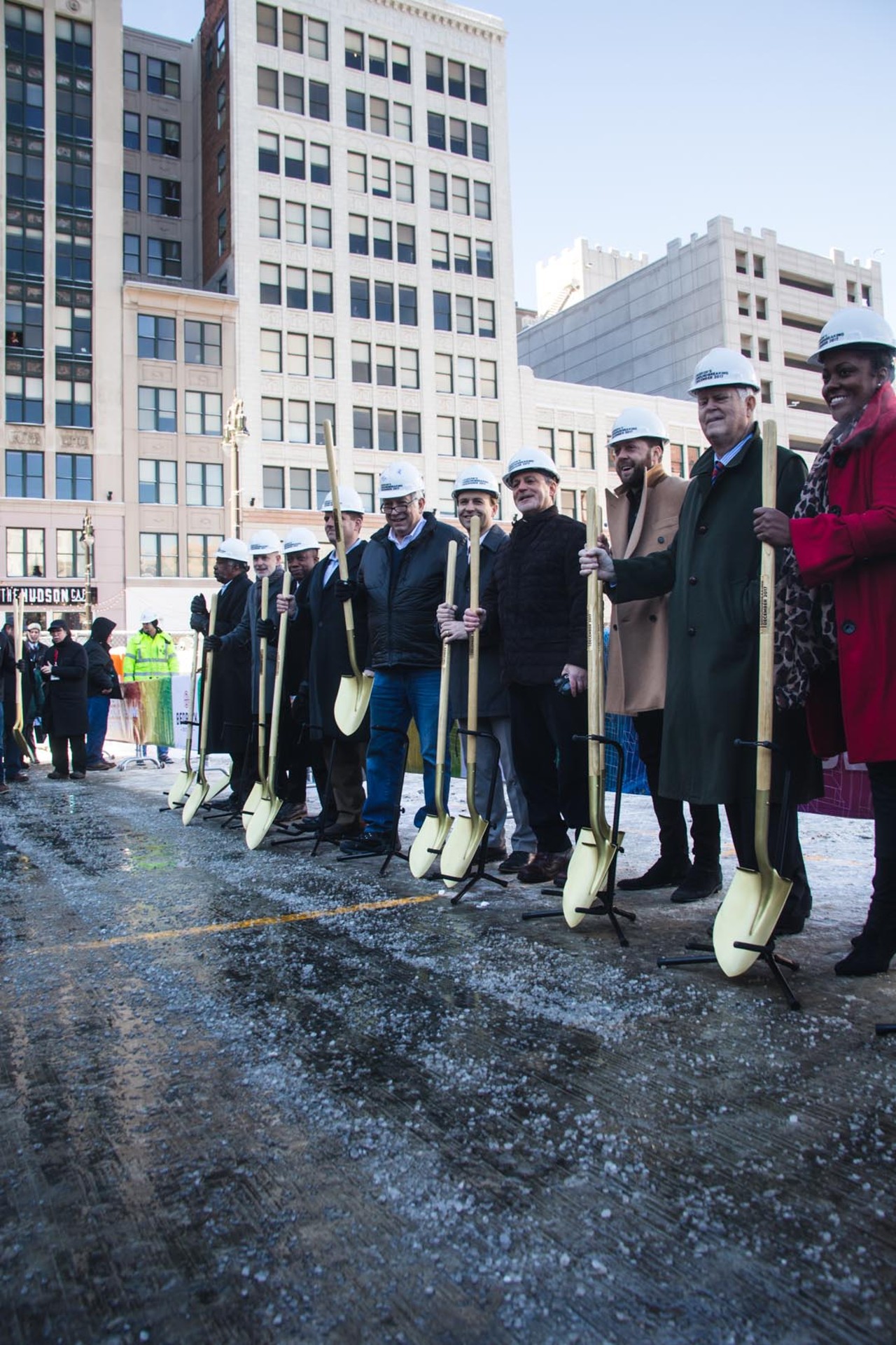 Photos from the Hudson's site skyscraper groundbreaking