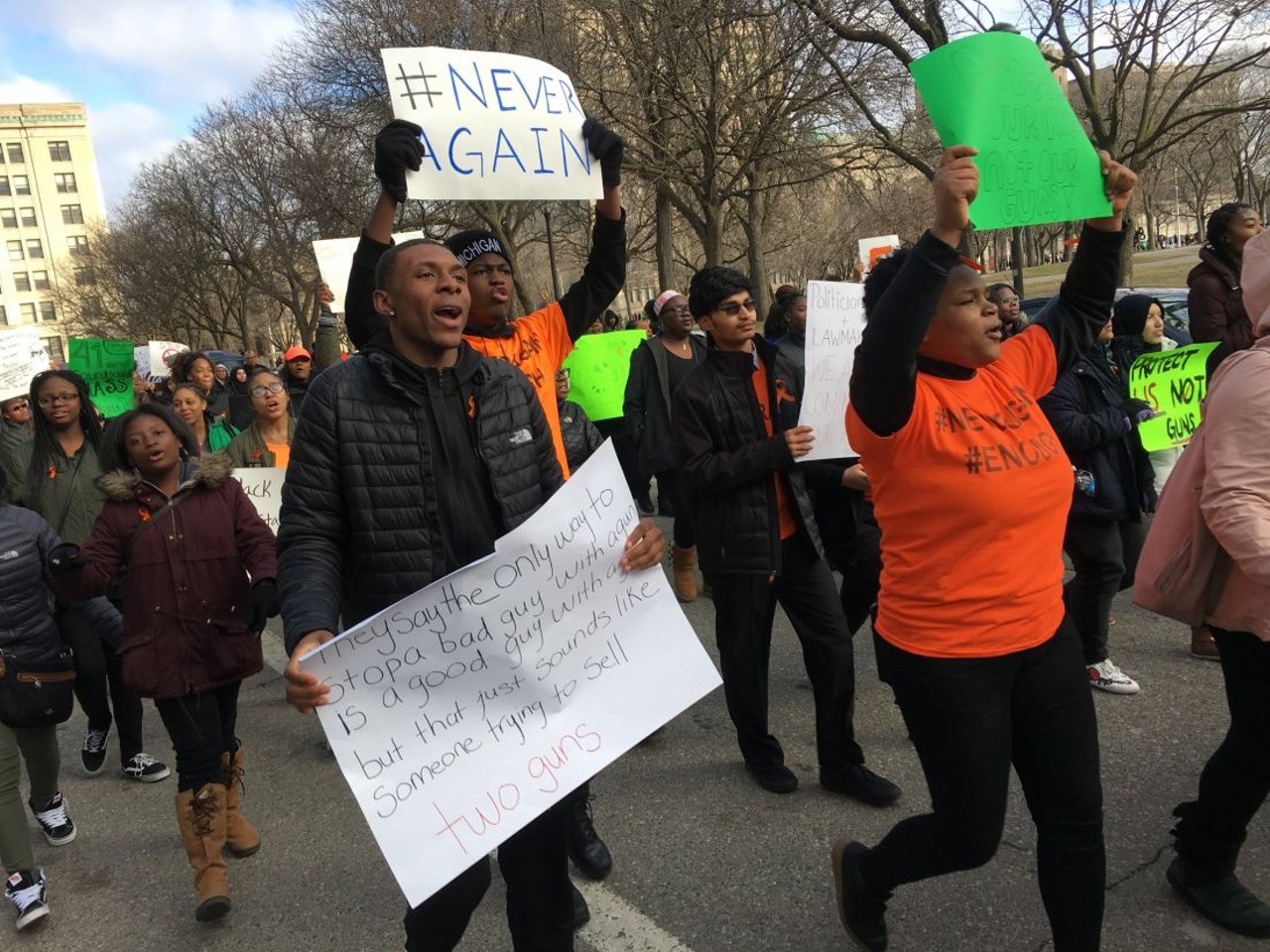 Photos from the National School Walkout Day protest at Cass Technical High School