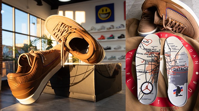 The Two 18 x Air Jordan 2 is designed in earth tones, with insoles featuring a map of Michigan cities.