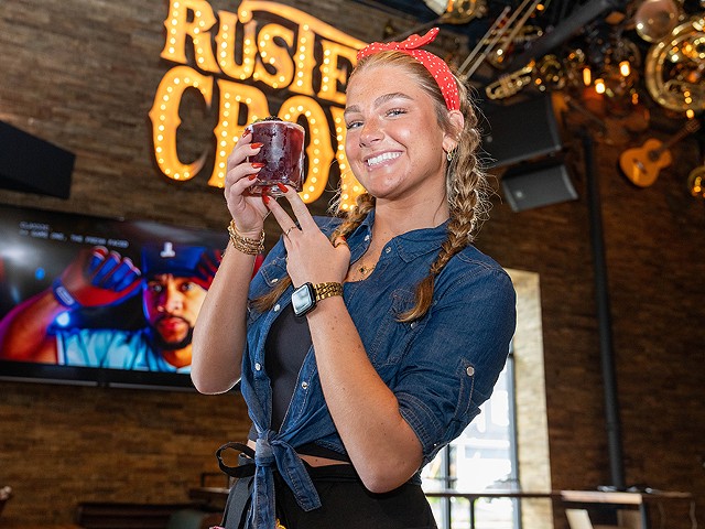 At Rusted Crow on the Lake, waitstaff dress like Rosie the Riveter.