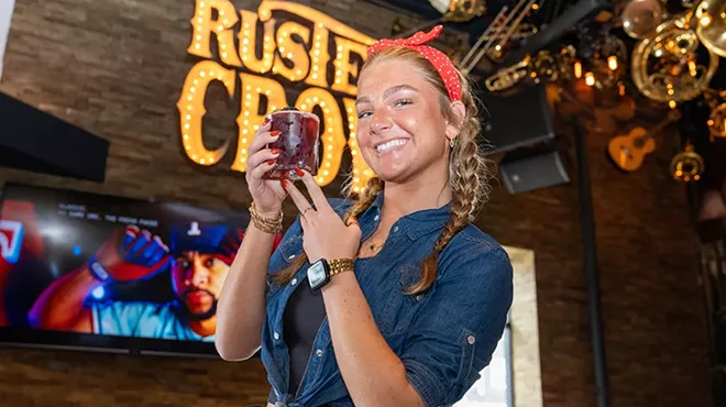 At Rusted Crow on the Lake, waitstaff dress like Rosie the Riveter.