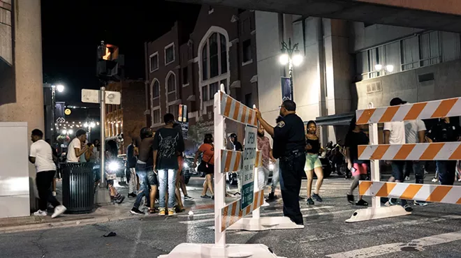 Detroit's Greektown has been a site of heavy police presence.