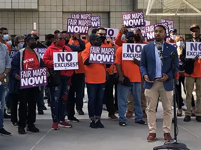 Image: Protesters demand new maps that preserve majority-Black districts in Michigan