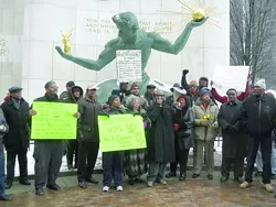 Protesters send a message Monday to Detroit’s new boss.