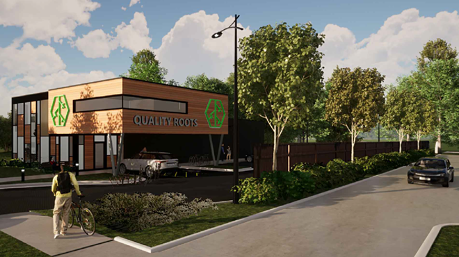 A rendering of the new Quality Roots dispensary in Waterford Township.
