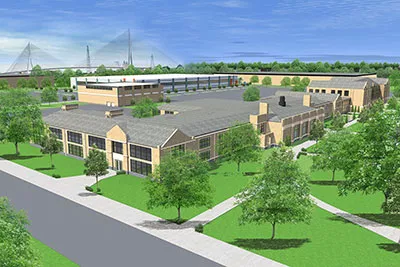 Rendering of new Sakthi Automotive facility in Southwest Detroit. - City of Detroit