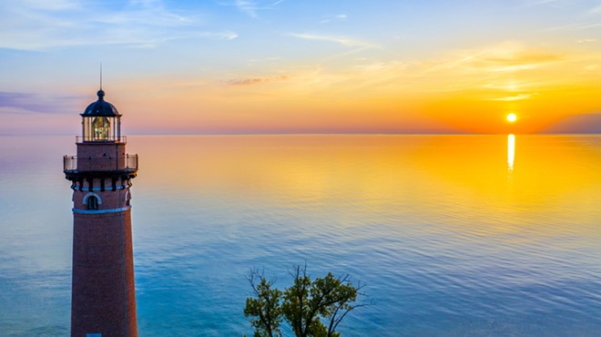 A sunset on Lake Michigan.