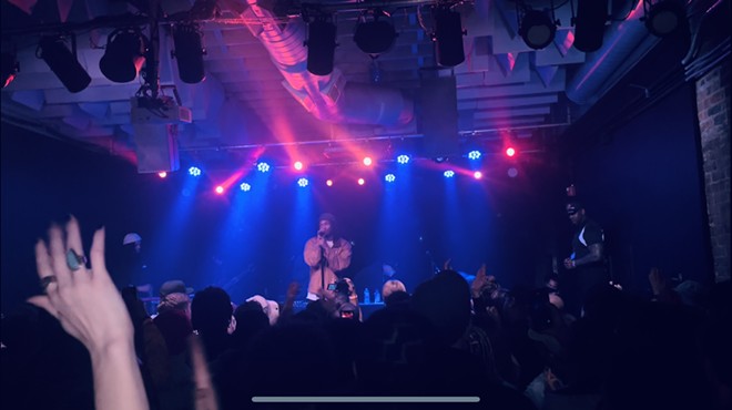 Rapper Saba performing in Detroit on Tuesday.