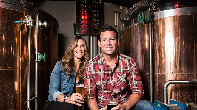 Drew Ciora, right, and wife Michelle, of Royal Oak Brewery.