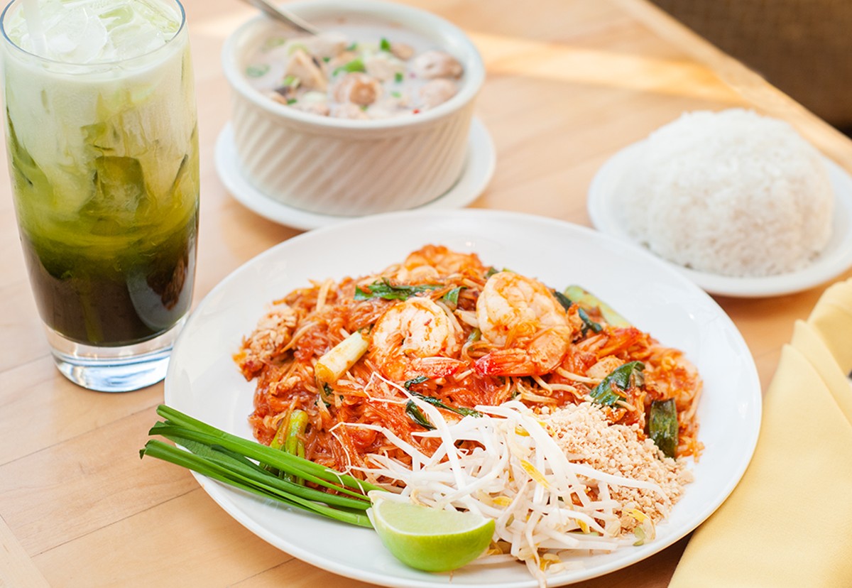 Pad Thai with Tom kha kai soup.