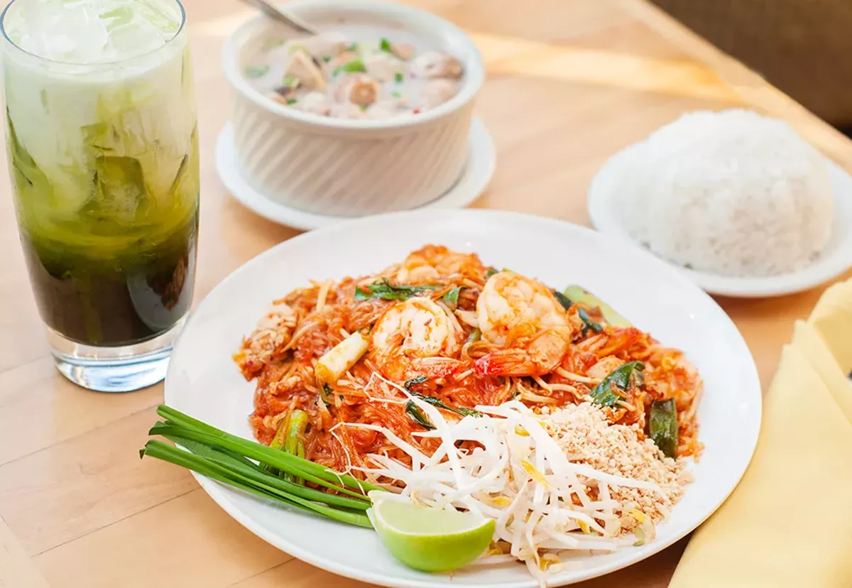 Image: Pad Thai with Tom kha kai soup.