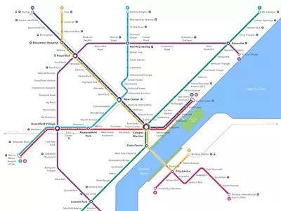 One of many fictional metro Detroit public transit maps that has generated interest over the years. (Source: Wikimedia Commons)