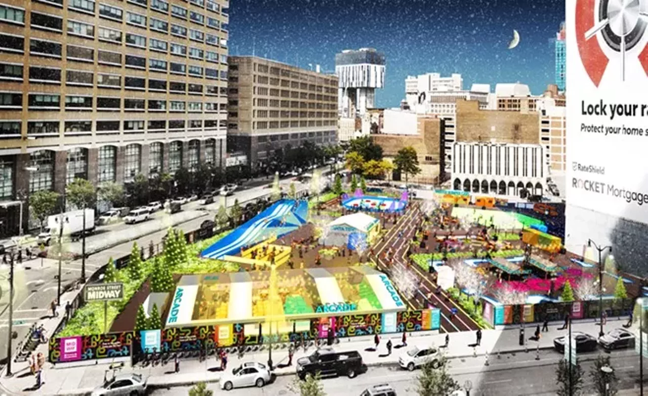 Take a cool slide at Monroe Street Midway For the first time, Detroit's Monroe Street Midway is going to be filled with winter activities. Gone are the drive-in and roller rink that ruled over the summer. The Bedrock-owned space now has bumper cars, an arctic slide, and more. For more information visit deckedoutdetroit.com.