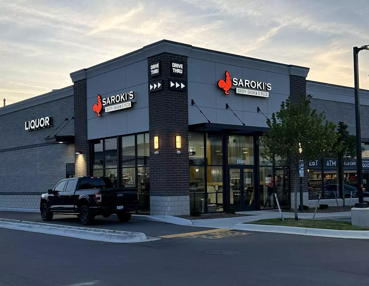 Image: The new Saroki’s Crispy Chicken and Pizza in Madison Heights is the chain’s first drive-thru location.