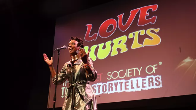 Satori Shakoor hosting the Secret Society of Twisted Storytellers.