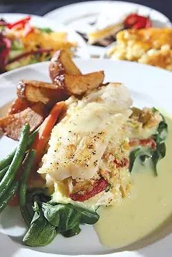 Scro Louie: Scrod stuffed with sun-dried tomatoes and crab. - MT Photo: Rob Widdis