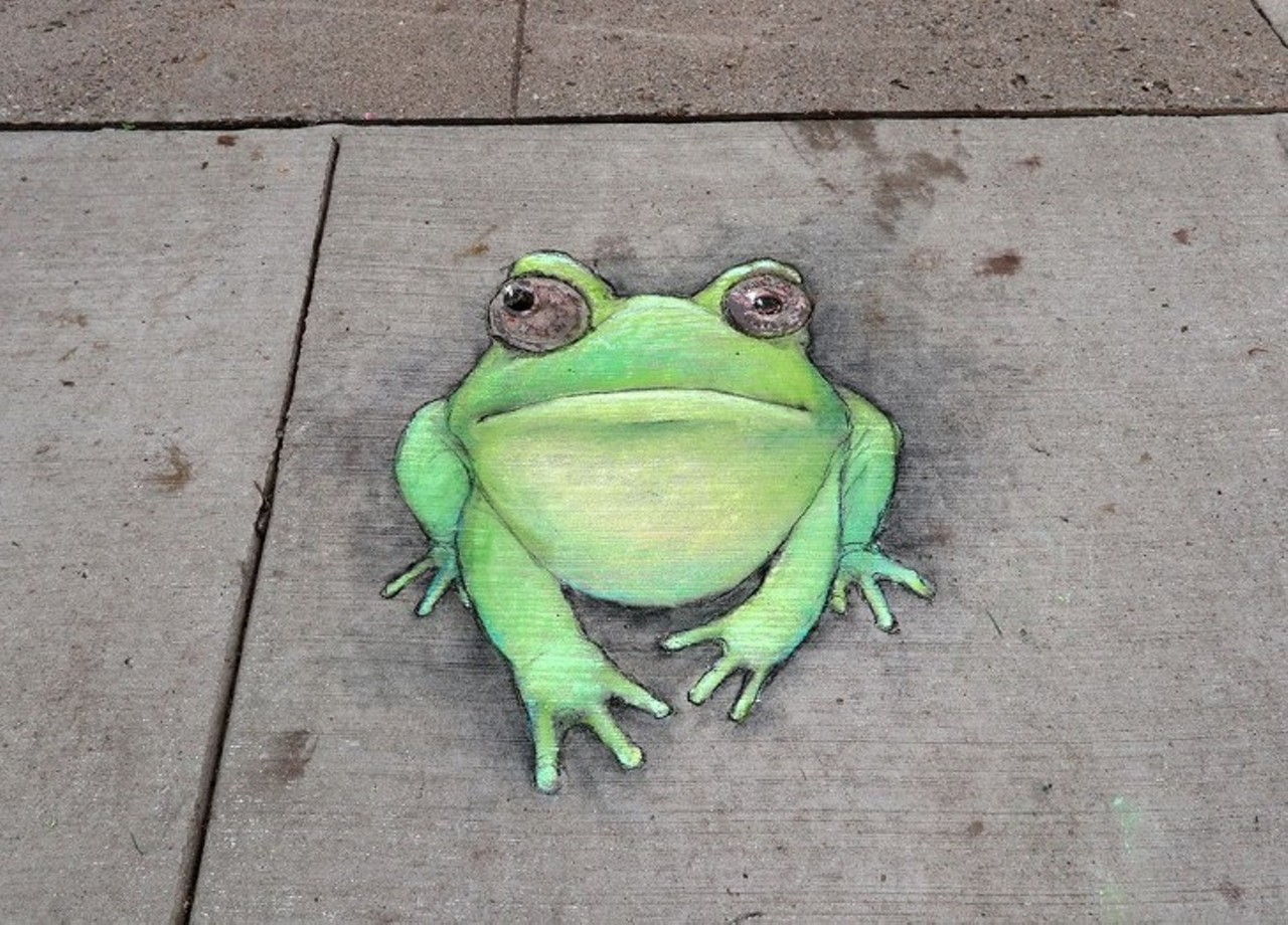 See all of the adorable 3D chalk art made by this Michigan artist