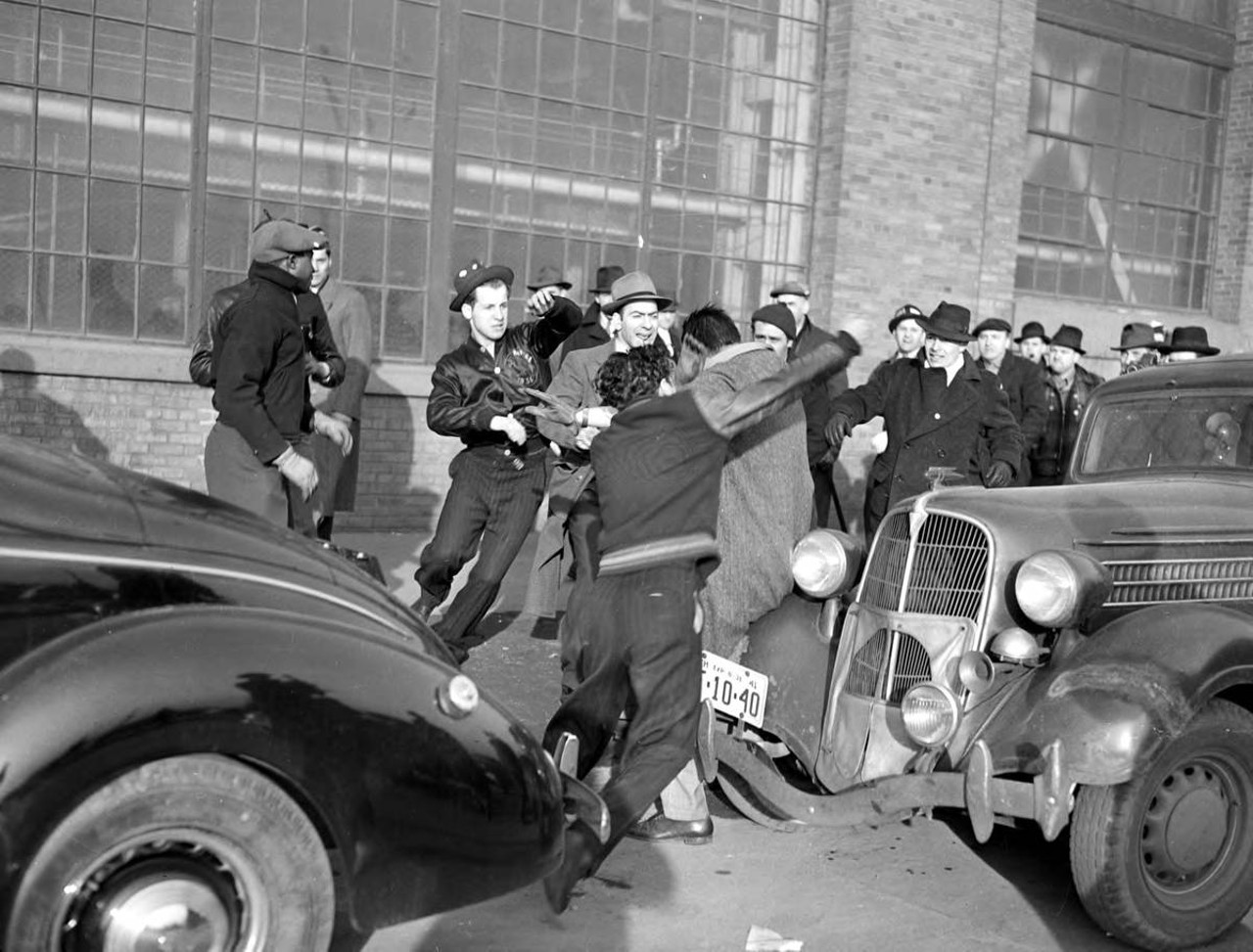 
April 3, 1941:  Violence broke out among automobile workers during the strike against Ford Motor Company. In response to union activity, Ford fired eight workers at the Ford plant. As word spread, 50,000 employees stopped working and the first Ford strike began on April 10. Henry Ford, with some reluctance, eventually consented to allow a vote on the matter of unionization. The workers overwhelmingly supported the formation of a union, and the UAW  drafted an agreement outlining the terms of engagement between the workers and the company. However, Ford initially refused to sign this agreement. It was only when Mrs. Ford intervened that a resolution was reached. Frustrated by the ongoing conflict and turmoil, she insisted that her husband sign the agreement and threatened to leave him if he didn't. Ford realized that his stubbornness would cost him a lot more than money, so Ford and the workers signed the agreement and the triumphant Ford employees returned to work.