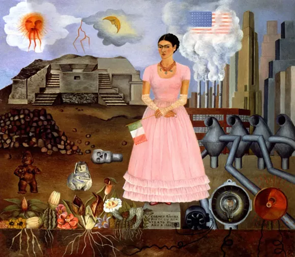 "Self Portrait on the Borderline" by Frida Kahlo. - Courtesy of the DIA