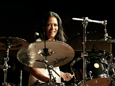 Sheila E. hitting the skins.