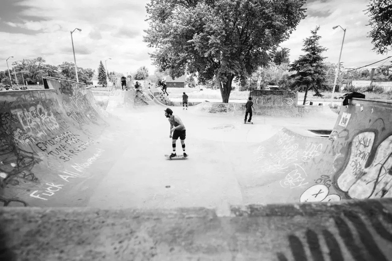 Image: Skateboarding at Ride it Sculpture Park in Detroit