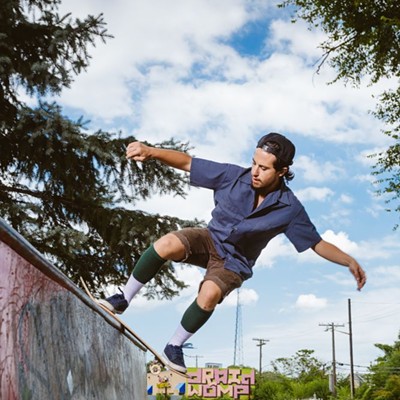 Skateboarding at Ride it Sculpture Park in Detroit