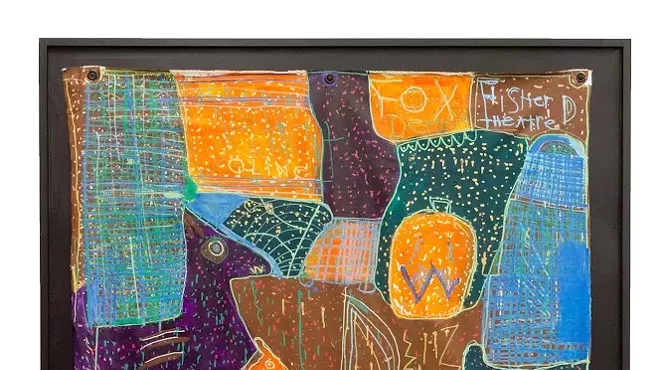Graphic stretched piece - Jason Luckoff, "Dot Universe", acrylic and acrylic marker on canvas, 55" x 70"