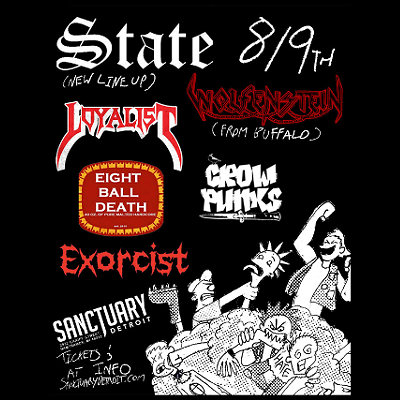 Image: State, Wolfenstein, Eight Ball Death, Loyalist, Crow Punks, Exorcist