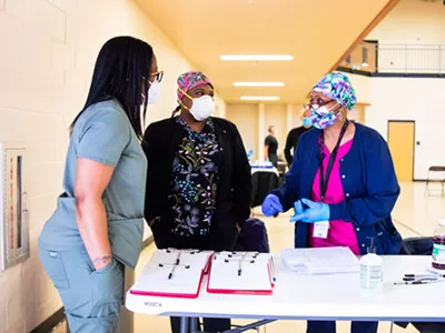 Vaccination site at the Ford Wellness Center in the Samaritan Center in Detroit.