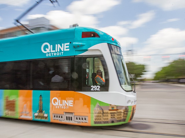 One of Detroit's QLine streetcars.