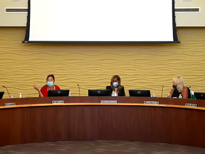 The Birmingham Public Schools Board of Education during a meeting where a Bloomfield Hills man flashed a Nazi salute.