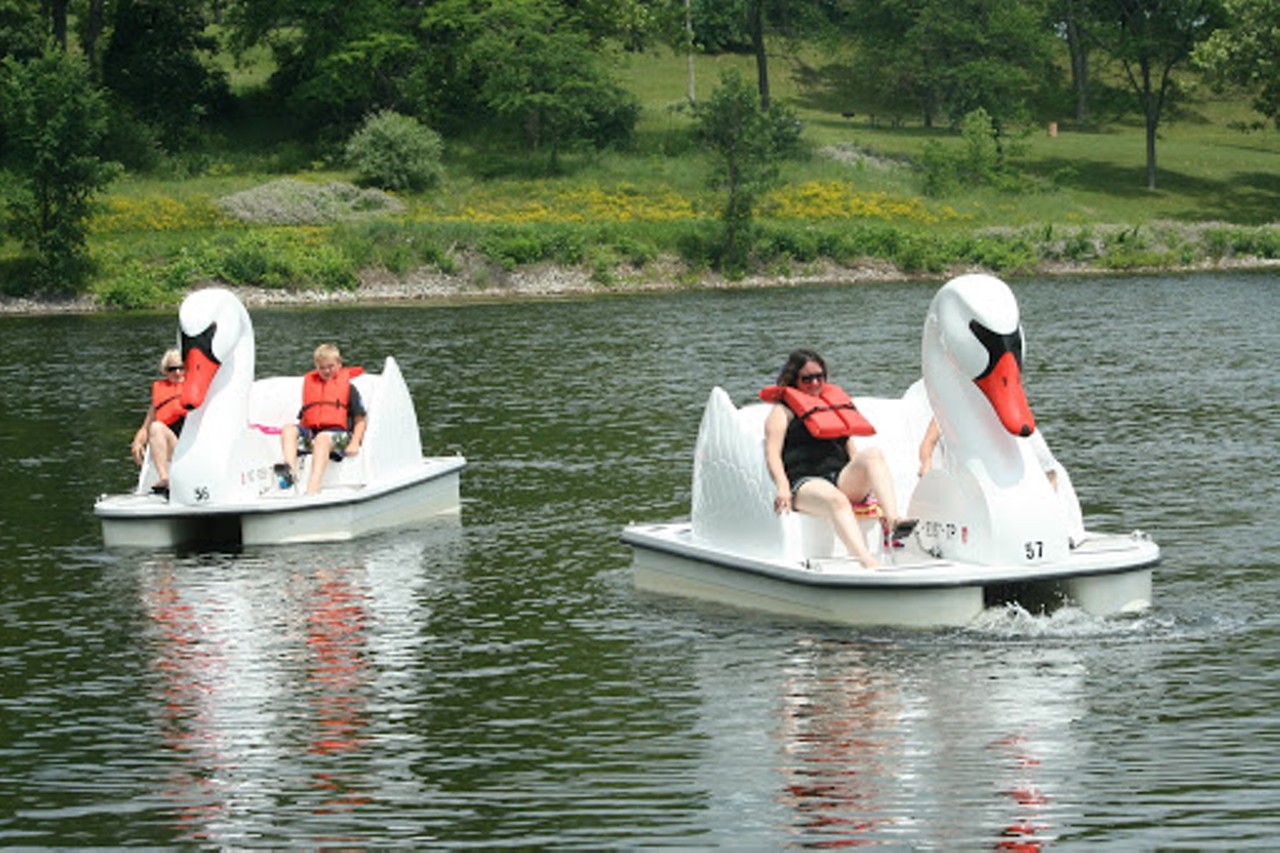Kensington MetroParks4570 Huron River Pkwy., Milford; 810-227-8910; metroparks.comThere are both swan- and rubber ducky-shaped pedal boats available for rent here. &#145;Nuff said. 
Photo by Barbara Kalbfleisch / Shutterstock.com 