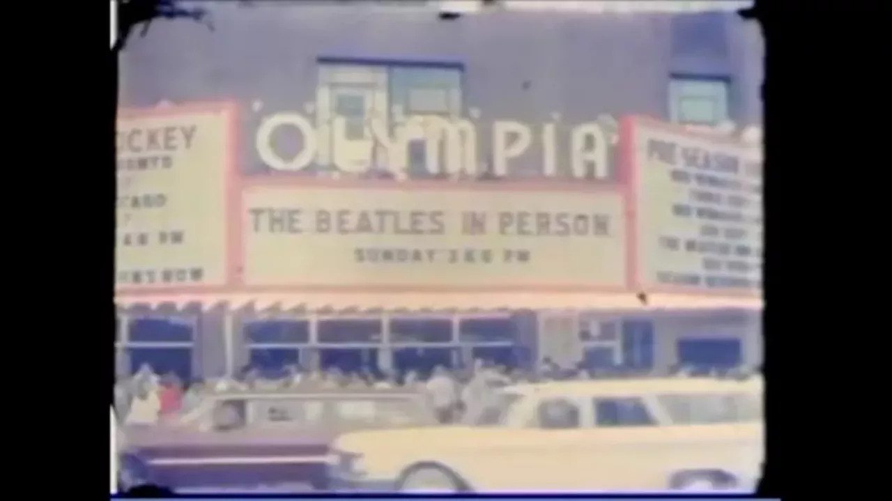 The Beatles at Olympia Stadium September 6, 1964 Beatles mania invaded Detroit for the first time in 1964 and those in attendance say that screaming fans basically drowned out the entire performance. The 15,000 capacity stadium sold out with quickly with tickets going for just $5, which today is remarkable by itself. The Beatles stayed at the Whittier Hotel, where the sheets they slept on were purchased by a radio station and cut into small squares and sold to fans. Photo viaYouTube screengrab