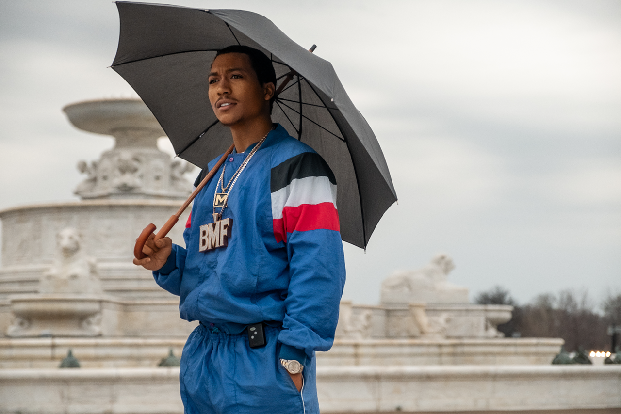 Episode 10: Showdown at Belle Isle
Meech, Terry, and B-Mickie confronting Detective Bryant with the Belle Isle Fountain in the background was the Detroit moment we didn’t know we needed. And Meech holding the umbrella had Francis Ford Coppola vibes.
“I think it’s a great scene,” says Steve Harris, who plays Detective Bryant. “You being from Detroit know what we’re looking at right there. Anyone from Detroit knows we’re in Detroit. We needed to have Detroit to be a character in the show.”
“It was raining that day man, it was like 30 degrees outside,” adds Myles Truit, who plays B-Mickie. “We did that in about 12 different takes and 4 to 5 different camera angles. But coming back to the scene, I feel like it was that Mexican standoff, it was an understanding where Meech was coming from but also understanding the line in which Detective Bryant was willing to cross.”